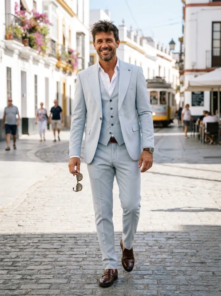 Halványkék esküvői öltöny - Öltönyök Háza