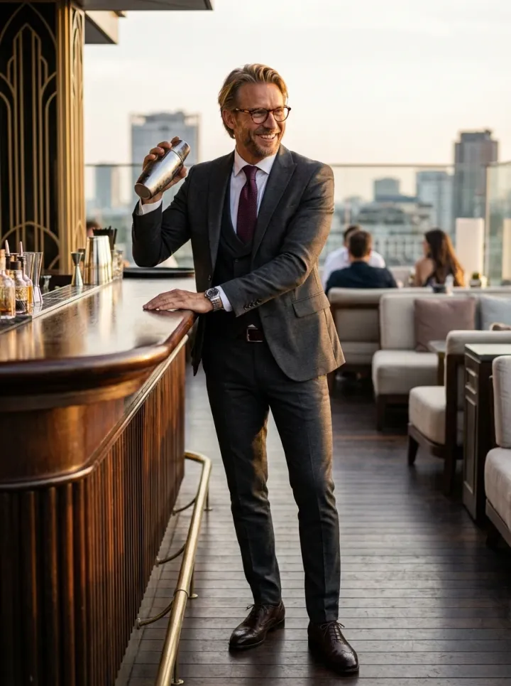 Szürke szövött mintás öltöny - Öltönyök Háza