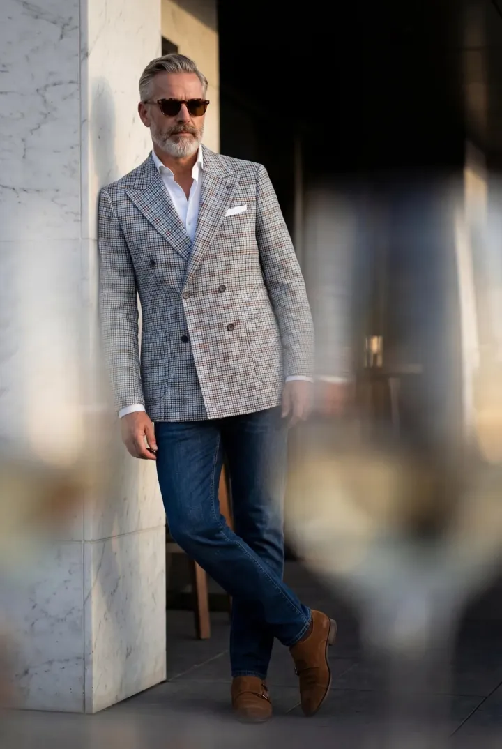 Színes kockás slim fit sportzakó - Öltönyök Háza